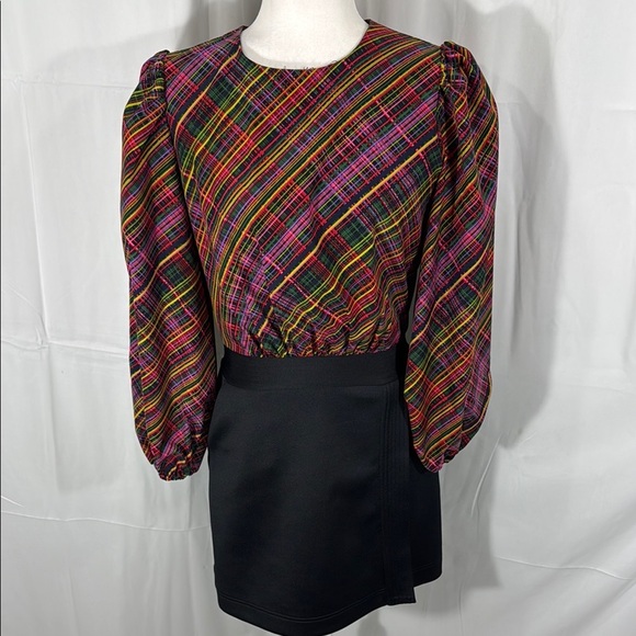 LDT Ivonne Tartan Plaid Multicolor Midi Dress Size 6 - Picture 1 of 10